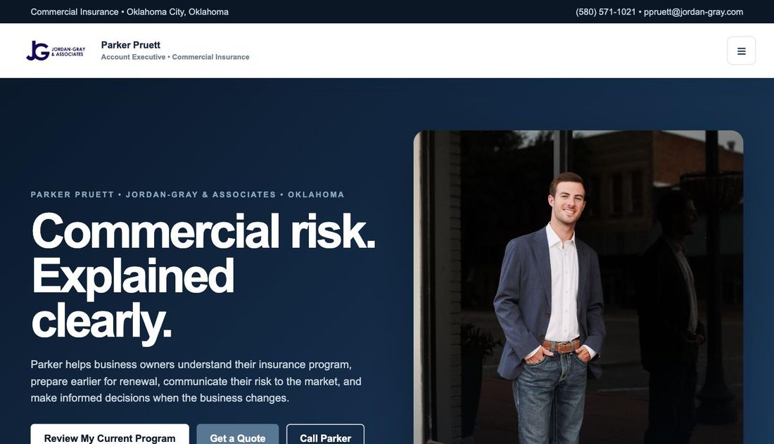 Parker Pruett website homepage